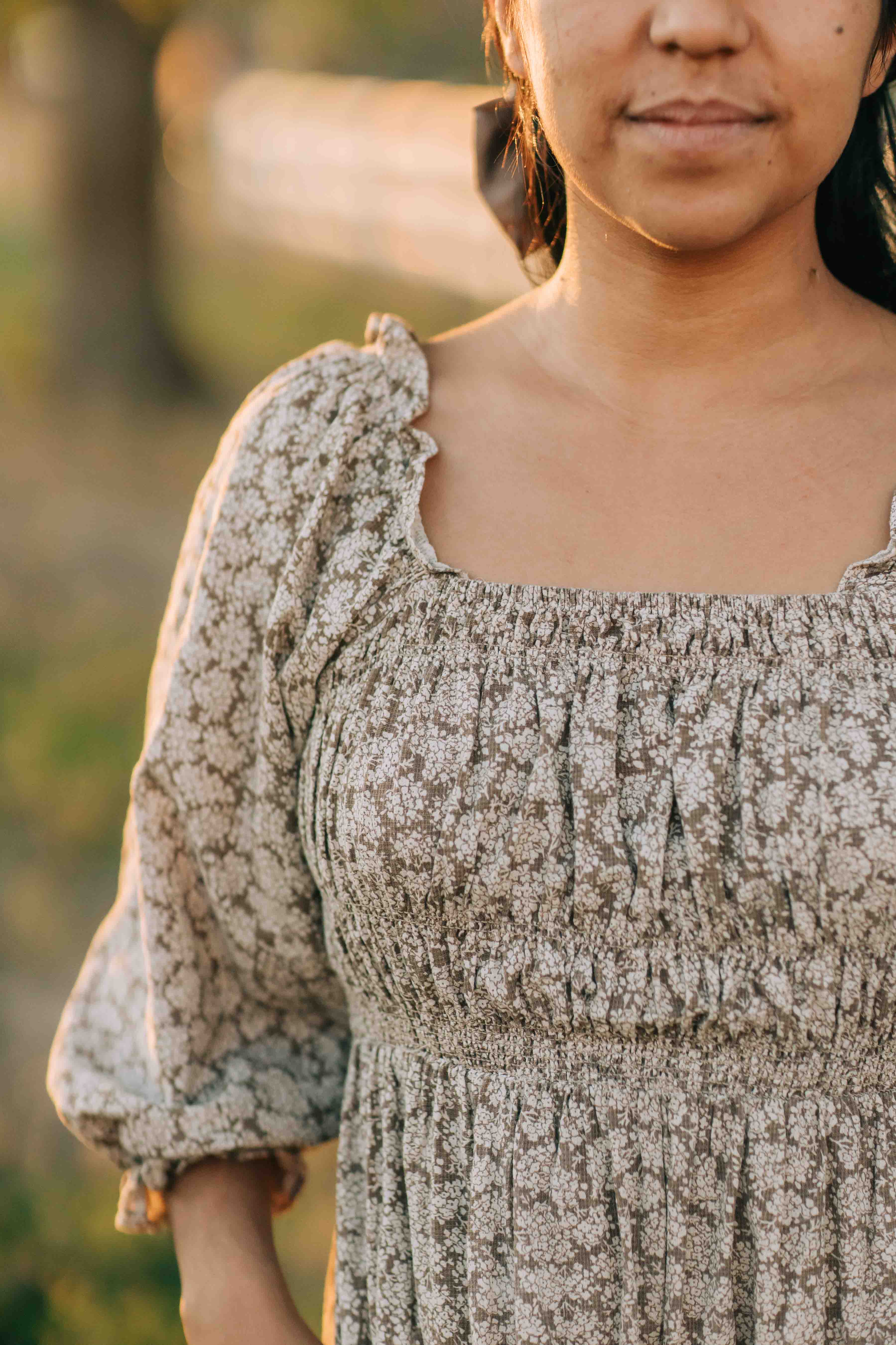 Makelle Dress--brown floral